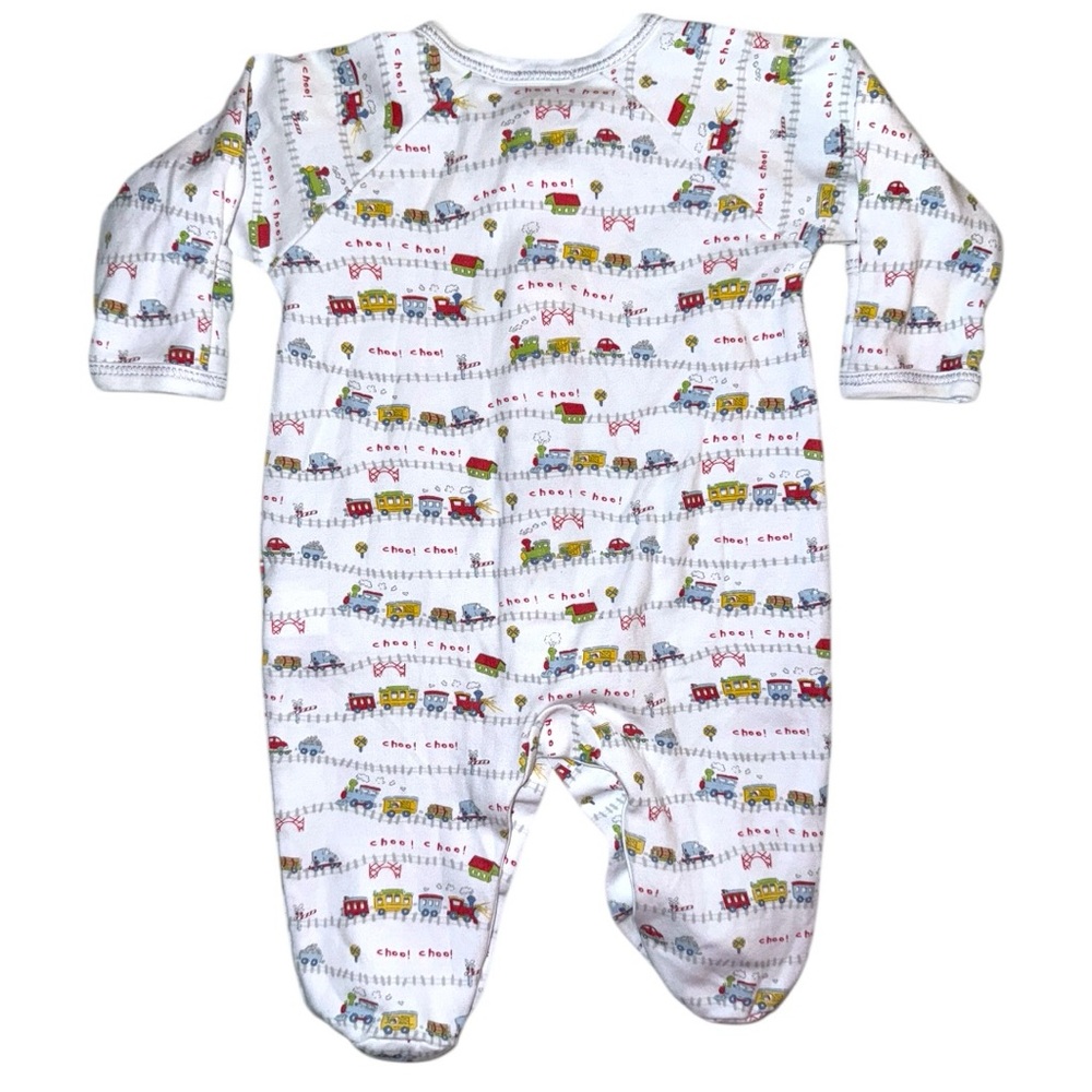 Kissy Kissy Pima Cotton Train Footie Sleeper Baby Pajamas 0–3 Months - Picture 2 of 6